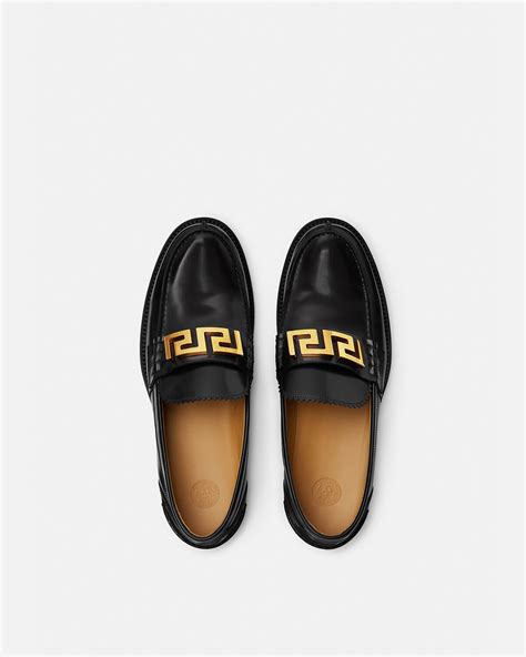 versace black white loafers|versace greca loafers male black.